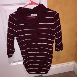 Pink Rose Medium maternity burgundy turtleneck.